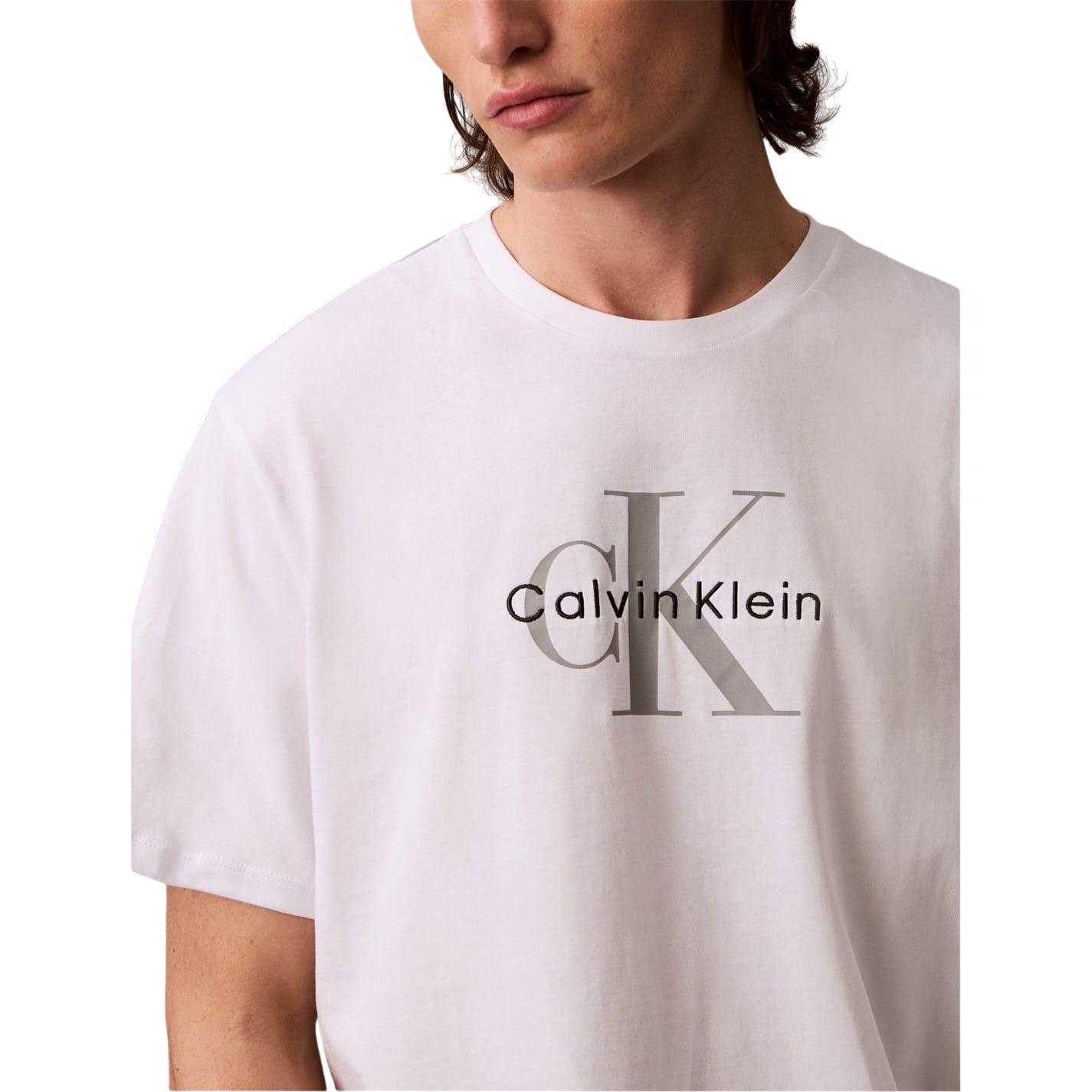 White - Side - Calvin Klein Mens Monogram T-Shirt