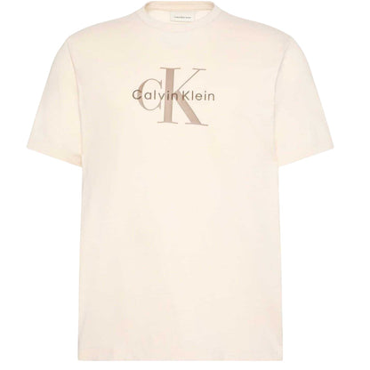Chalk - Front - Calvin Klein Mens Monogram T-Shirt