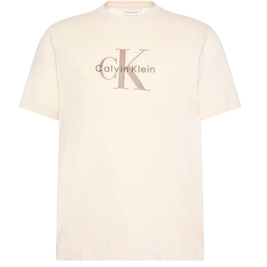 Chalk - Front - Calvin Klein Mens Monogram T-Shirt