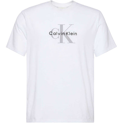 White - Front - Calvin Klein Mens Monogram T-Shirt