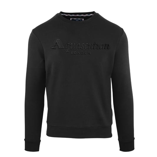 Black - Front - Aquascutum Mens Embroidered Logo Cotton Sweatshirt