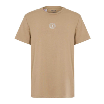 Vintage Khaki - Front - Ralph Lauren Mens Puck Logo T-Shirt