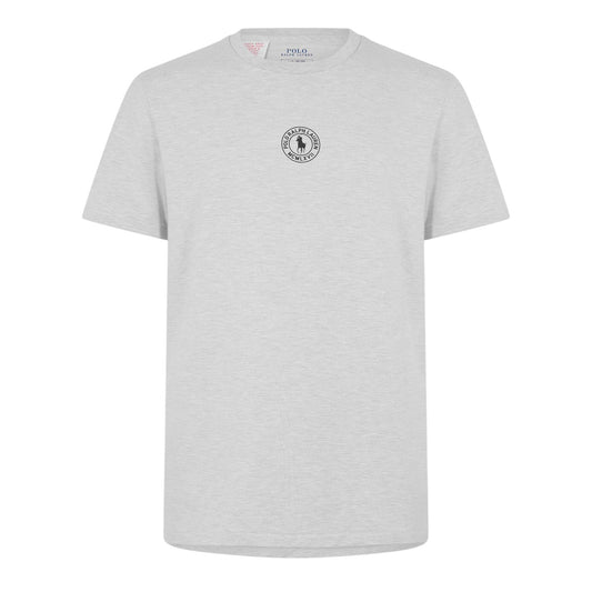 Light Heather Grey - Front - Ralph Lauren Mens Puck Logo T-Shirt