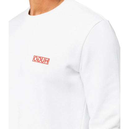 White - Lifestyle - Hugo Mens Drick 194 Logo Cotton Sweatshirt