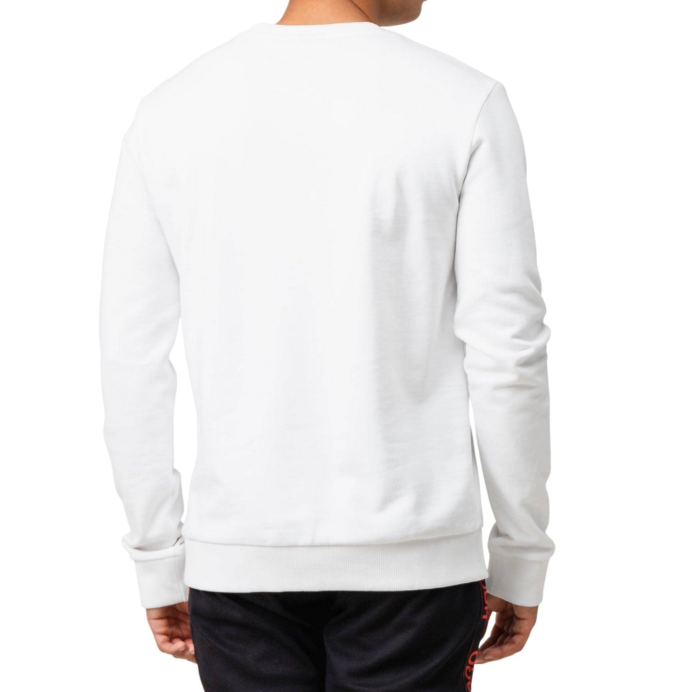 White - Close up - Hugo Mens Drick 194 Logo Cotton Sweatshirt