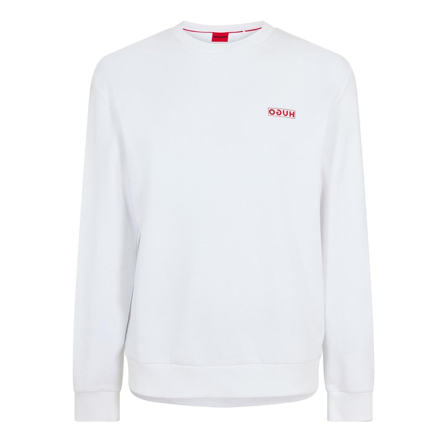 White - Front - Hugo Mens Drick 194 Logo Cotton Sweatshirt