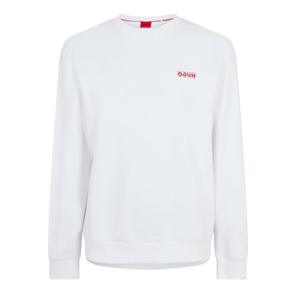 White - Front - Hugo Mens Drick 194 Logo Cotton Sweatshirt