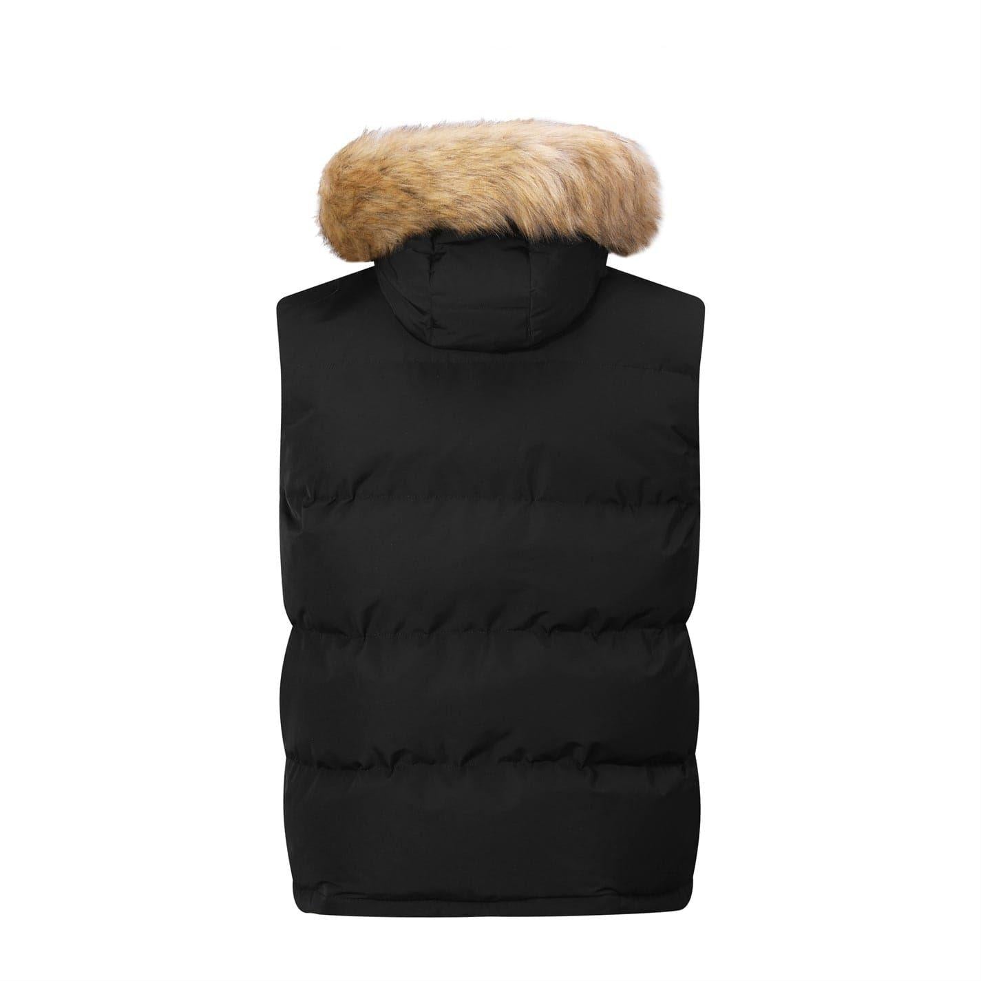 Black - Back - SoulCal Mens Sherpa Lined Gilet