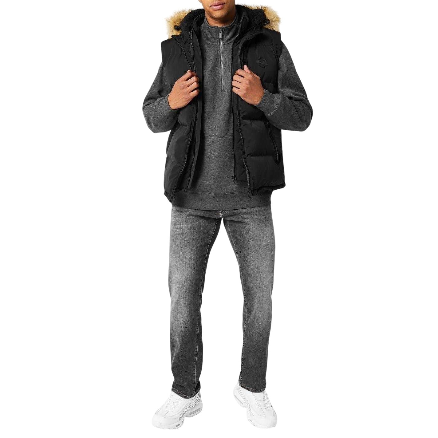 Black - Lifestyle - SoulCal Mens Sherpa Lined Gilet