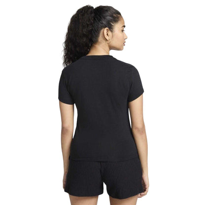 Black - Back - Nike Womens-Ladies Chill Swoosh Knitted Slim T-Shirt