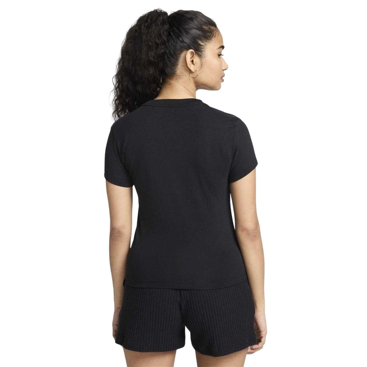 Black - Back - Nike Womens-Ladies Chill Swoosh Knitted Slim T-Shirt