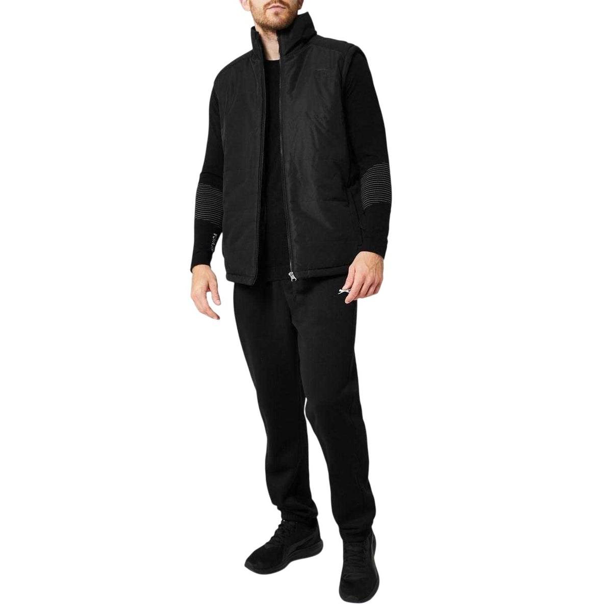 Black - Lifestyle - Slazenger Mens Logo Padded Gilet