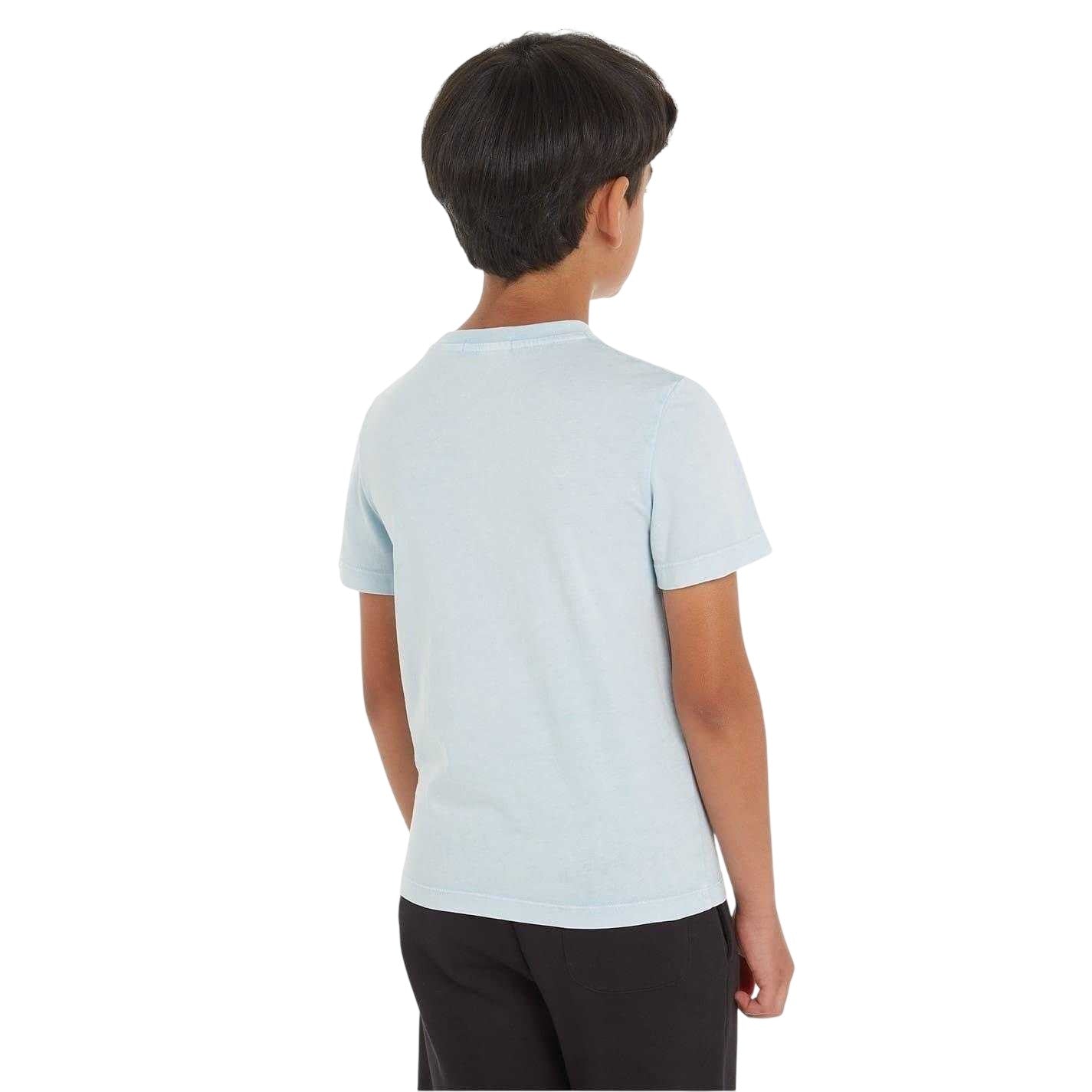 Blue - Back - Calvin Klein Boys Vintage Wash Chest Pocket T-Shirt