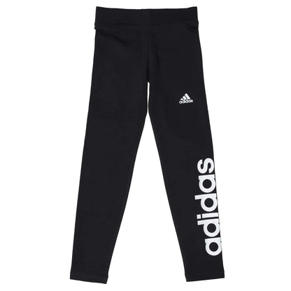 Black - Front - Adidas Girls Linear Logo Tights