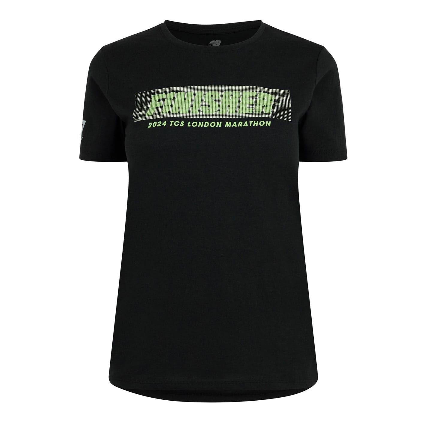 Black-Green - Front - New Balance Womens-Ladies Finisher Graphic Print T-Shirt
