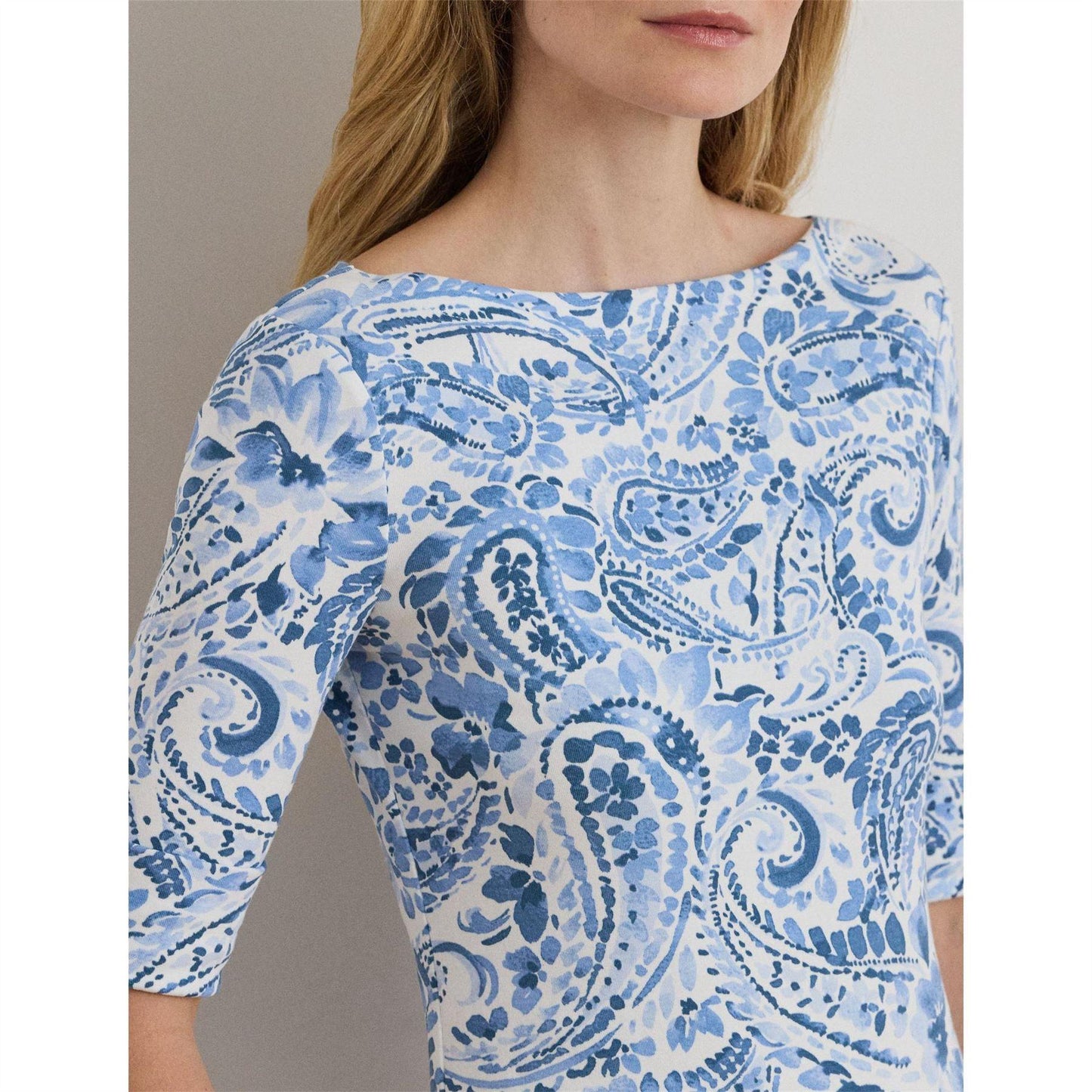 White-Blue - Lifestyle - Ralph Lauren Womens-Ladies Floral T-Shirt