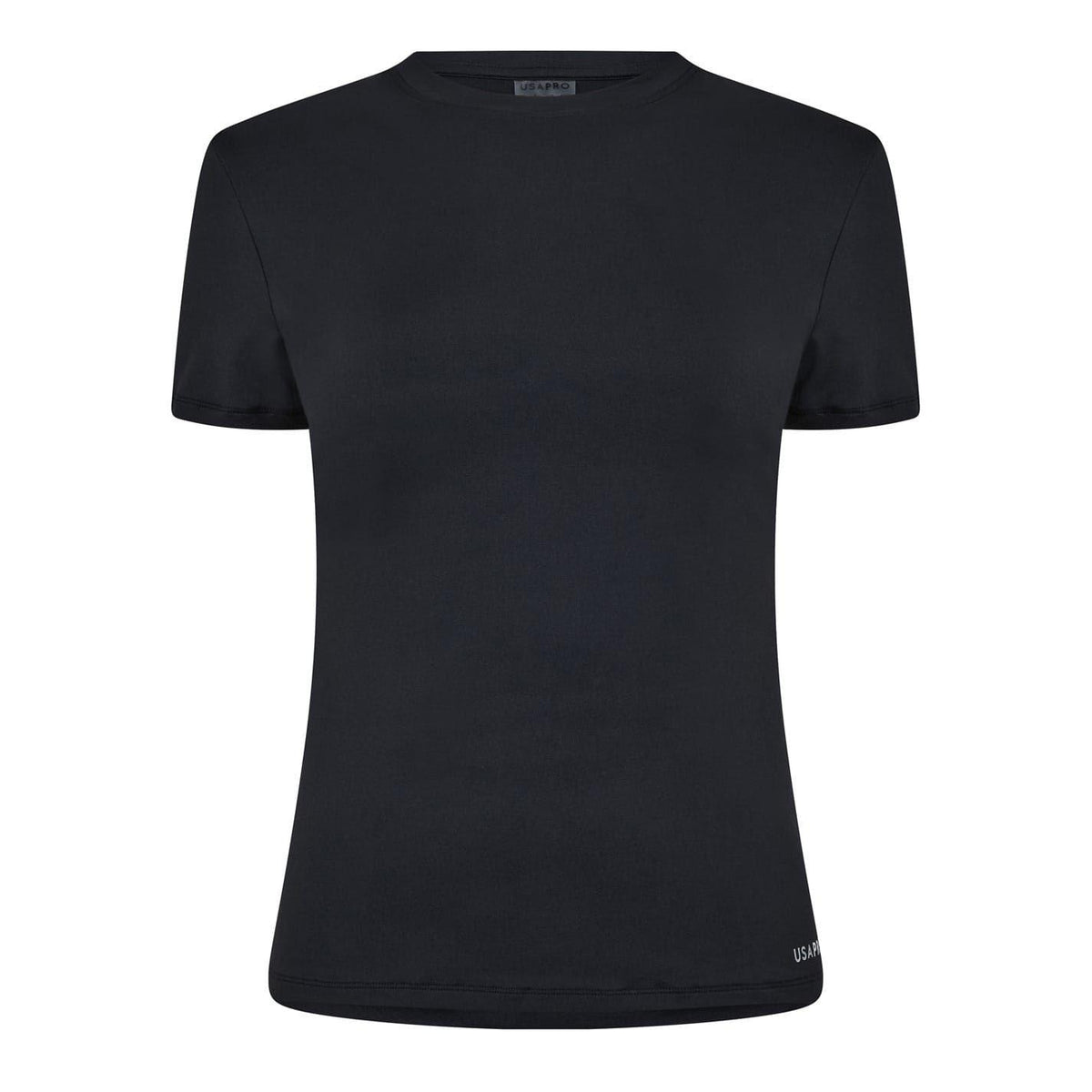 Black - Front - USA Pro Womens-Ladies Essential Slim T-Shirt