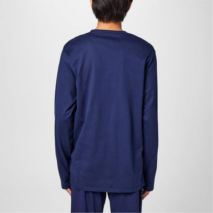 Navy-White - Side - Ralph Lauren Mens Cotton Lounge Top