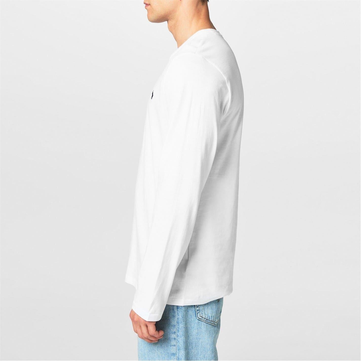 White-Navy - Back - Ralph Lauren Mens Cotton Lounge Top