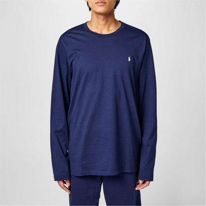 Navy-White - Front - Ralph Lauren Mens Cotton Lounge Top