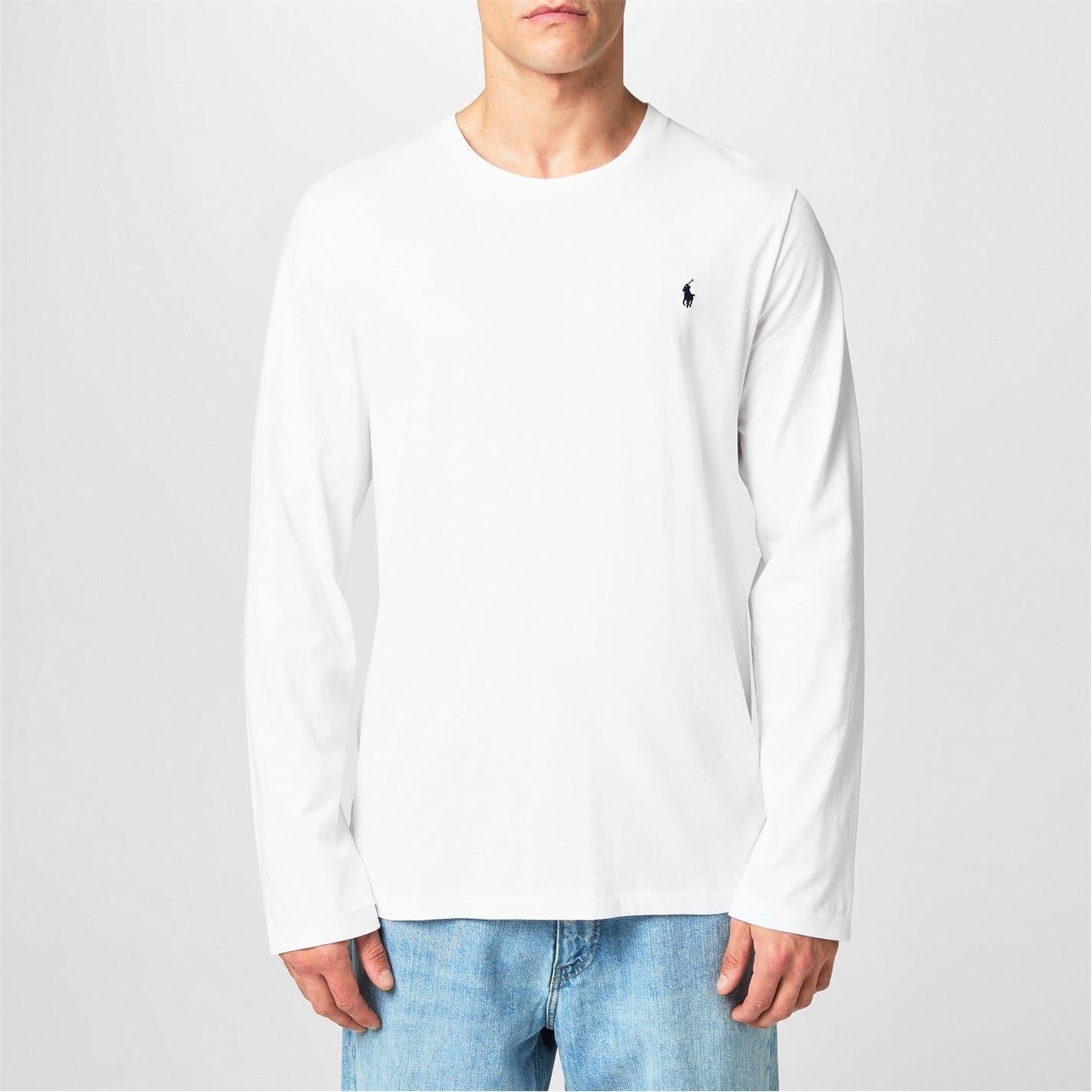 White-Navy - Front - Ralph Lauren Mens Cotton Lounge Top