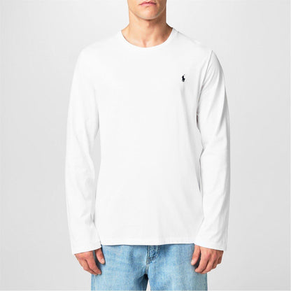 White-Navy - Front - Ralph Lauren Mens Cotton Lounge Top