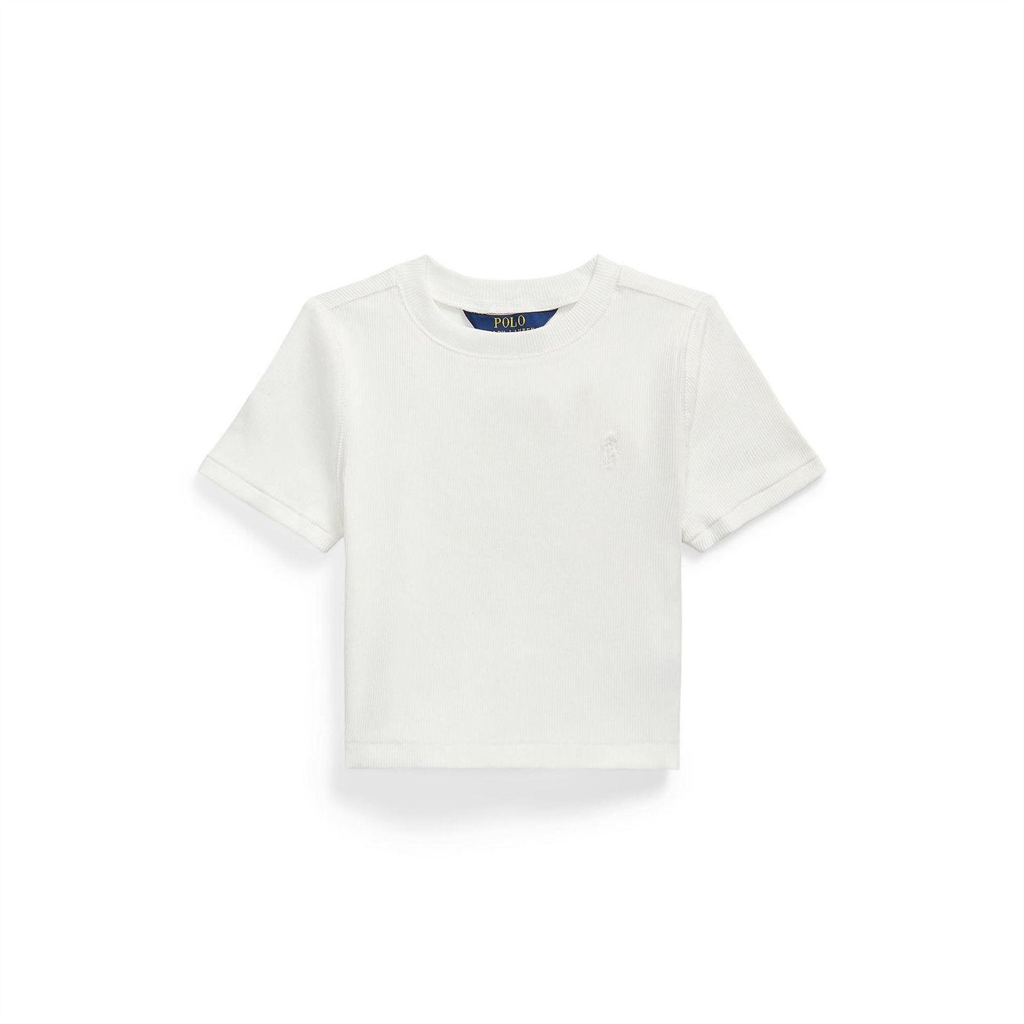 White - Front - Ralph Lauren Childrens-Kids Ribbed Fitted T-Shirt