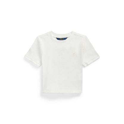 White - Front - Ralph Lauren Childrens-Kids Ribbed Fitted T-Shirt