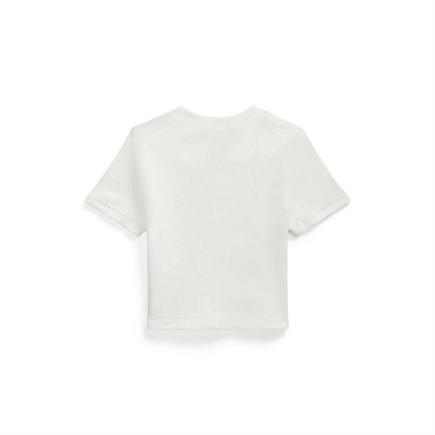 White - Back - Ralph Lauren Childrens-Kids Ribbed Fitted T-Shirt