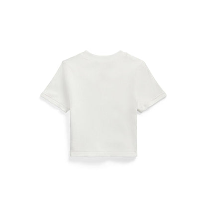 White - Back - Ralph Lauren Childrens-Kids Ribbed Fitted T-Shirt