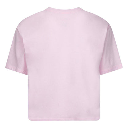 Pink-Black - Back - Nike Girls Air Jordan Jumpman Crop T-Shirt