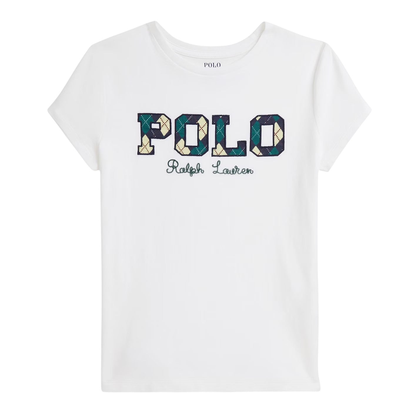 White - Front - Ralph Lauren Childrens-Kids Argyle Logo T-Shirt