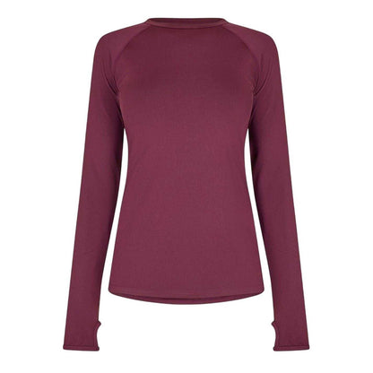 Dark Cherry - Front - USA Pro Womens-Ladies Long-Sleeved Top