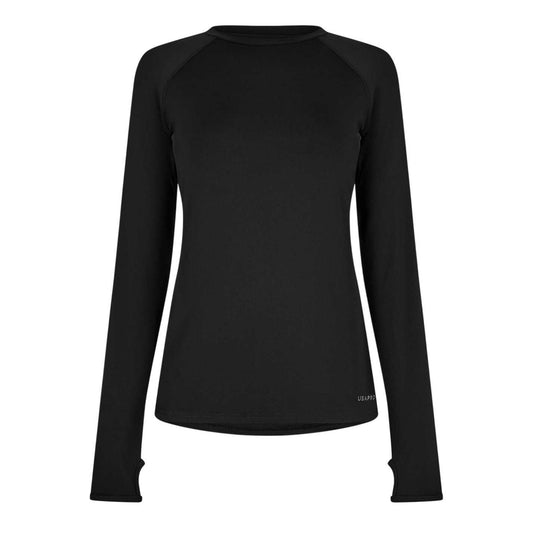 Black - Front - USA Pro Womens-Ladies Long-Sleeved Top