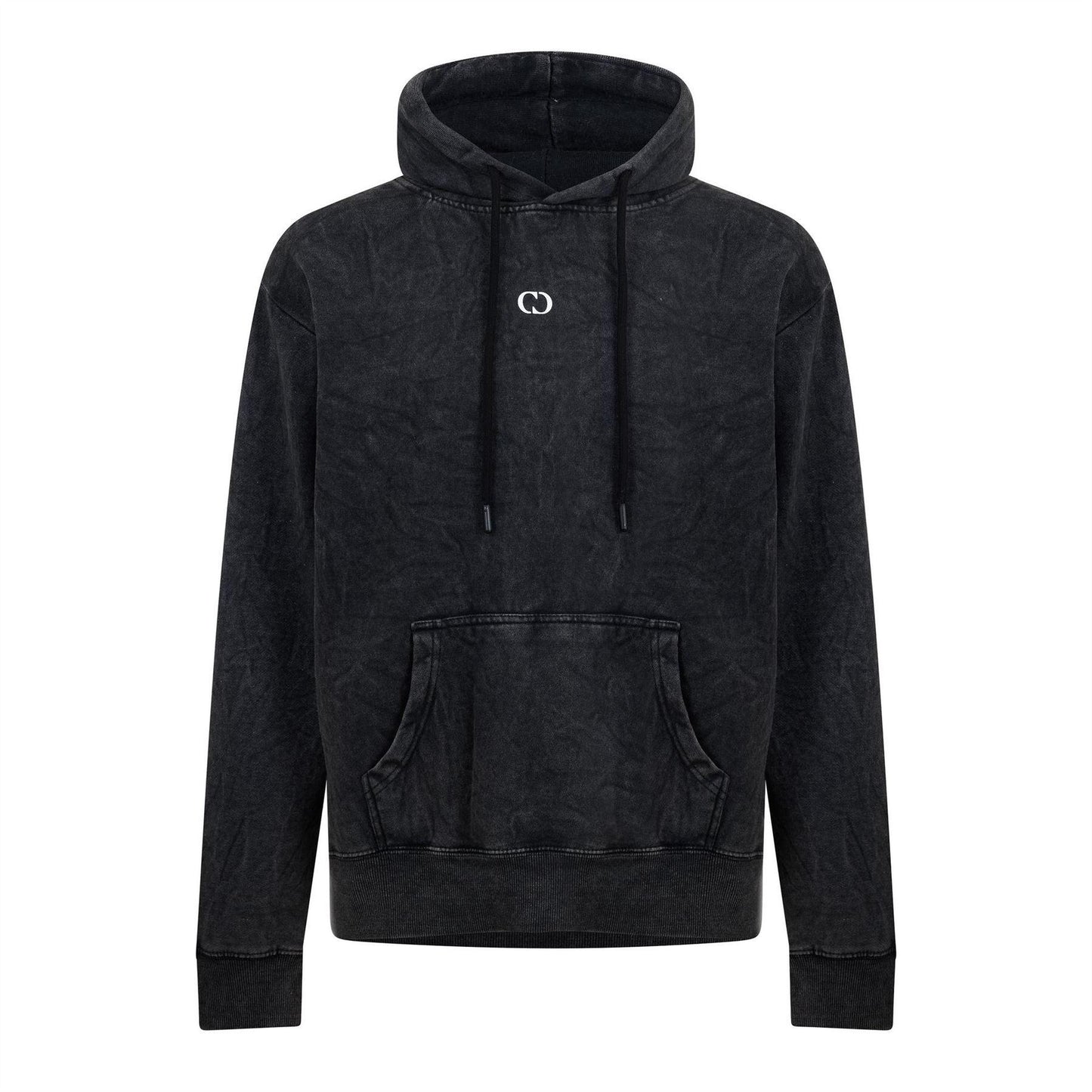 Black Wash - Front - Criminal Damage Mens Galaxy Washed Hoodie