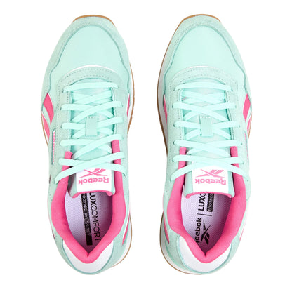 Aqua-Pink - Side - Reebok Womens-Ladies Glide Suede Trainers