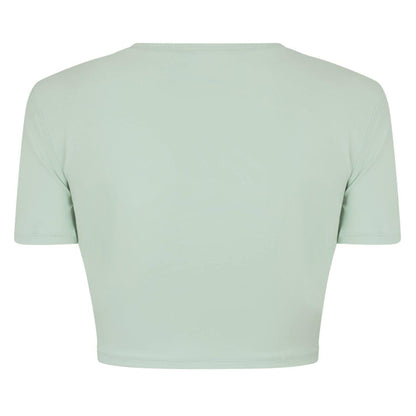 Pistachio - Back - USA Pro Womens-Ladies Slim Workout Crop T-Shirt