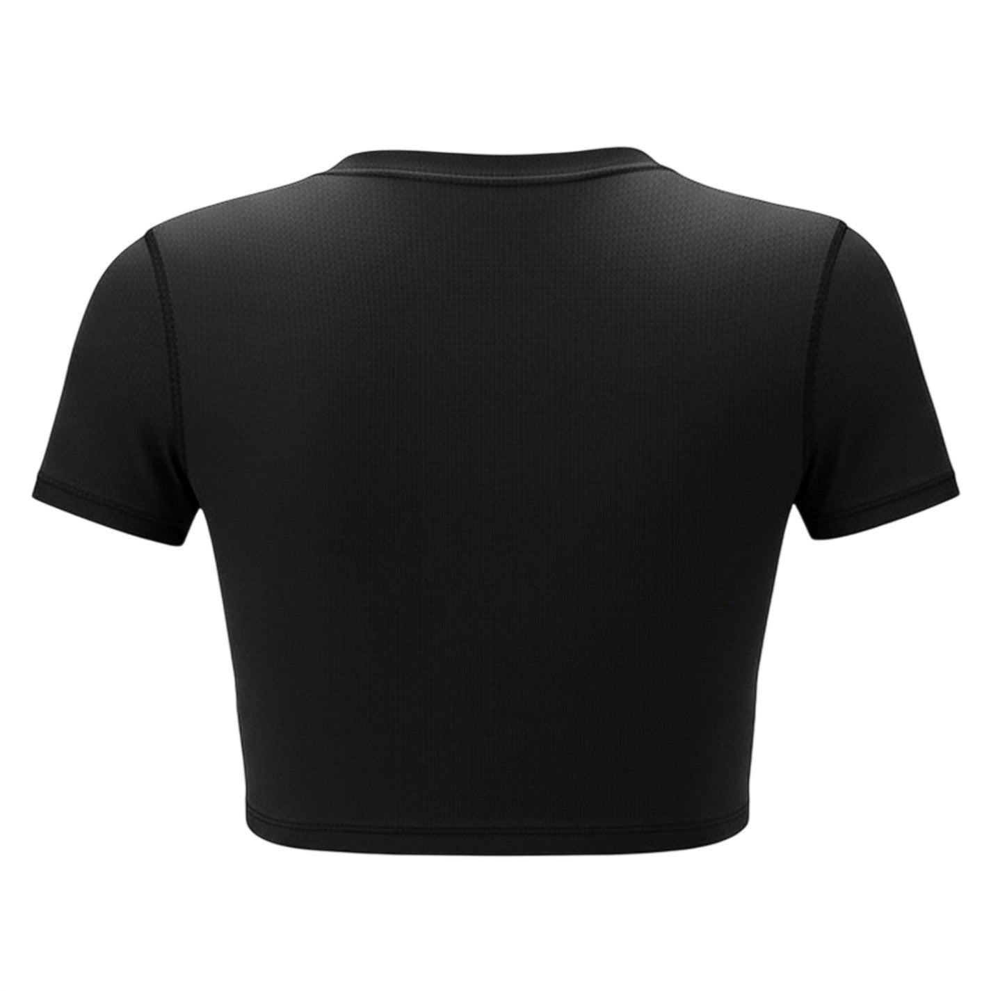 Black - Back - USA Pro Womens-Ladies Slim Workout Crop T-Shirt