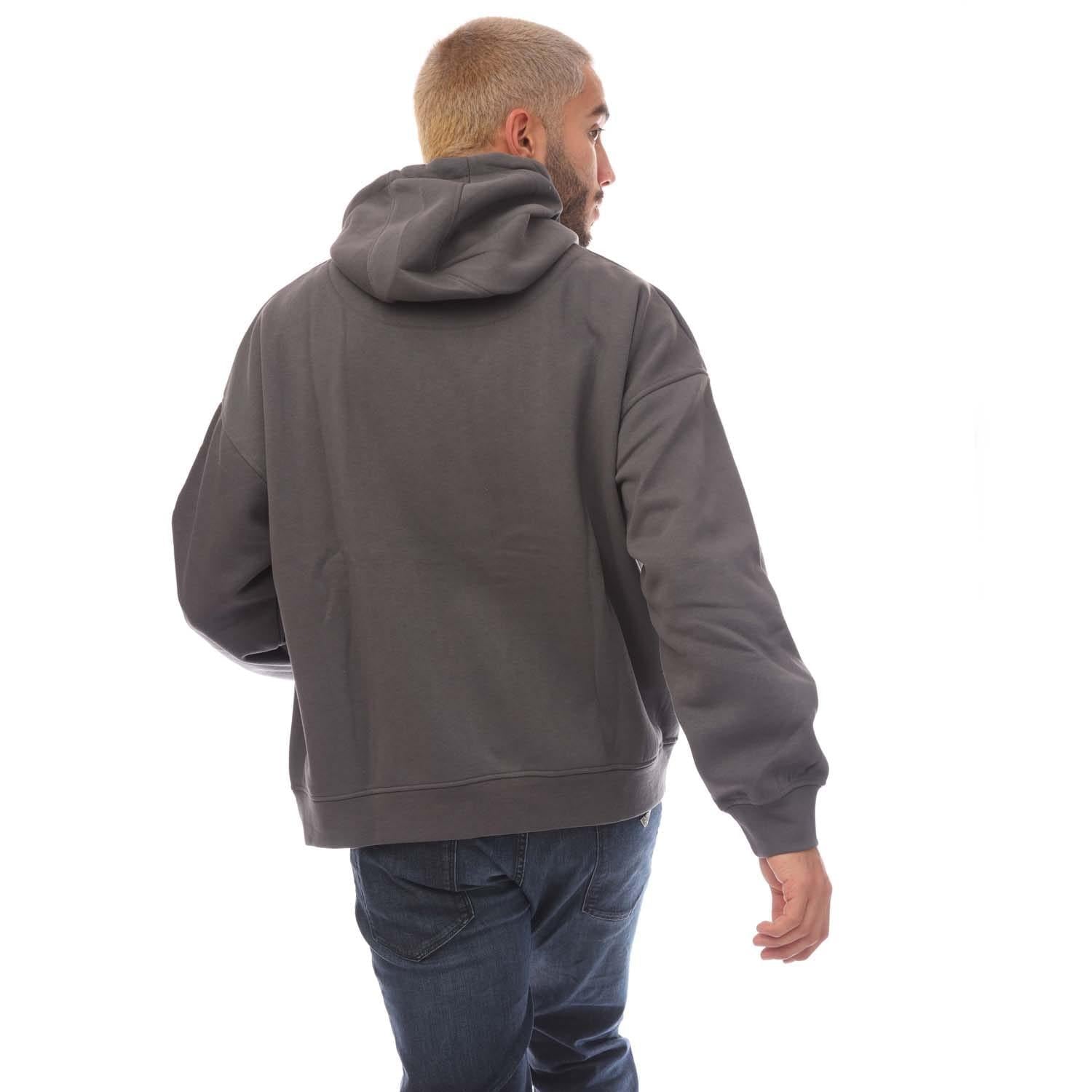 Grey - Back - Blood Brother Mens Badged Basket Hoodie