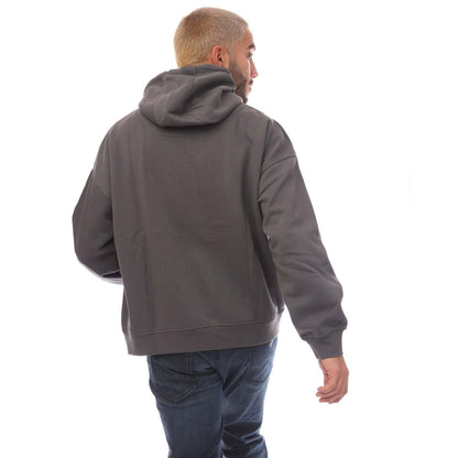 Grey - Back - Blood Brother Mens Badged Basket Hoodie