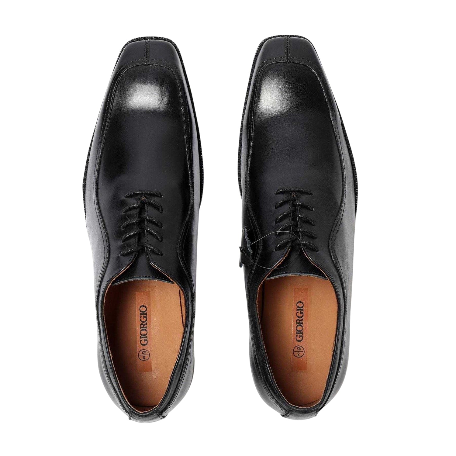 Black - Lifestyle - Giorgio Mens Full Grain Leather Low Heel Formal Shoes