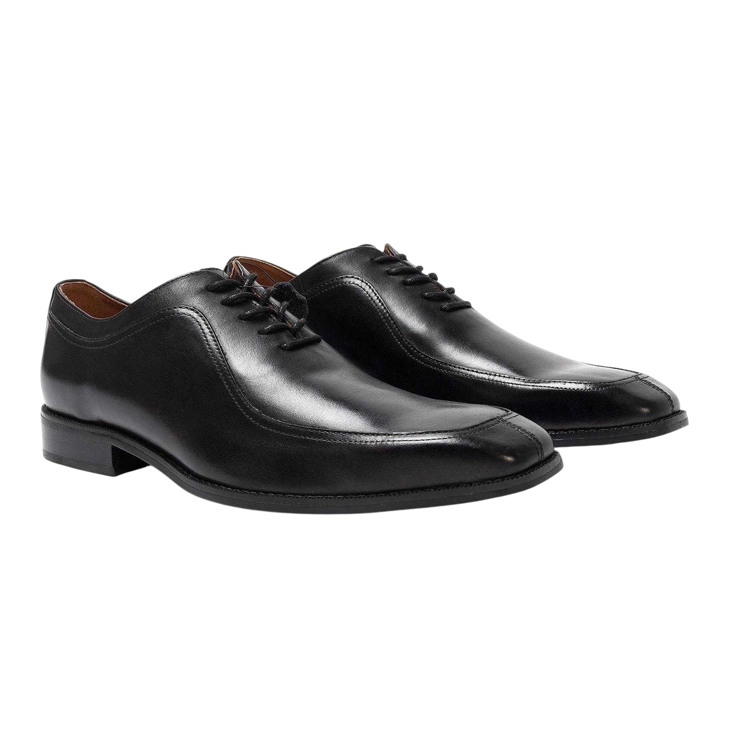 Black - Front - Giorgio Mens Full Grain Leather Low Heel Formal Shoes
