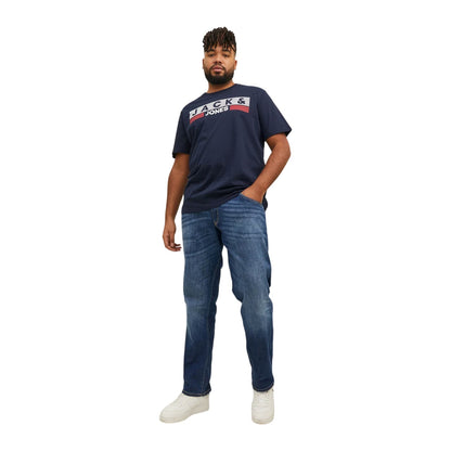 Navy Blazer - Lifestyle - Jack And Jones Mens Logo Plus Short-Sleeved T-Shirt
