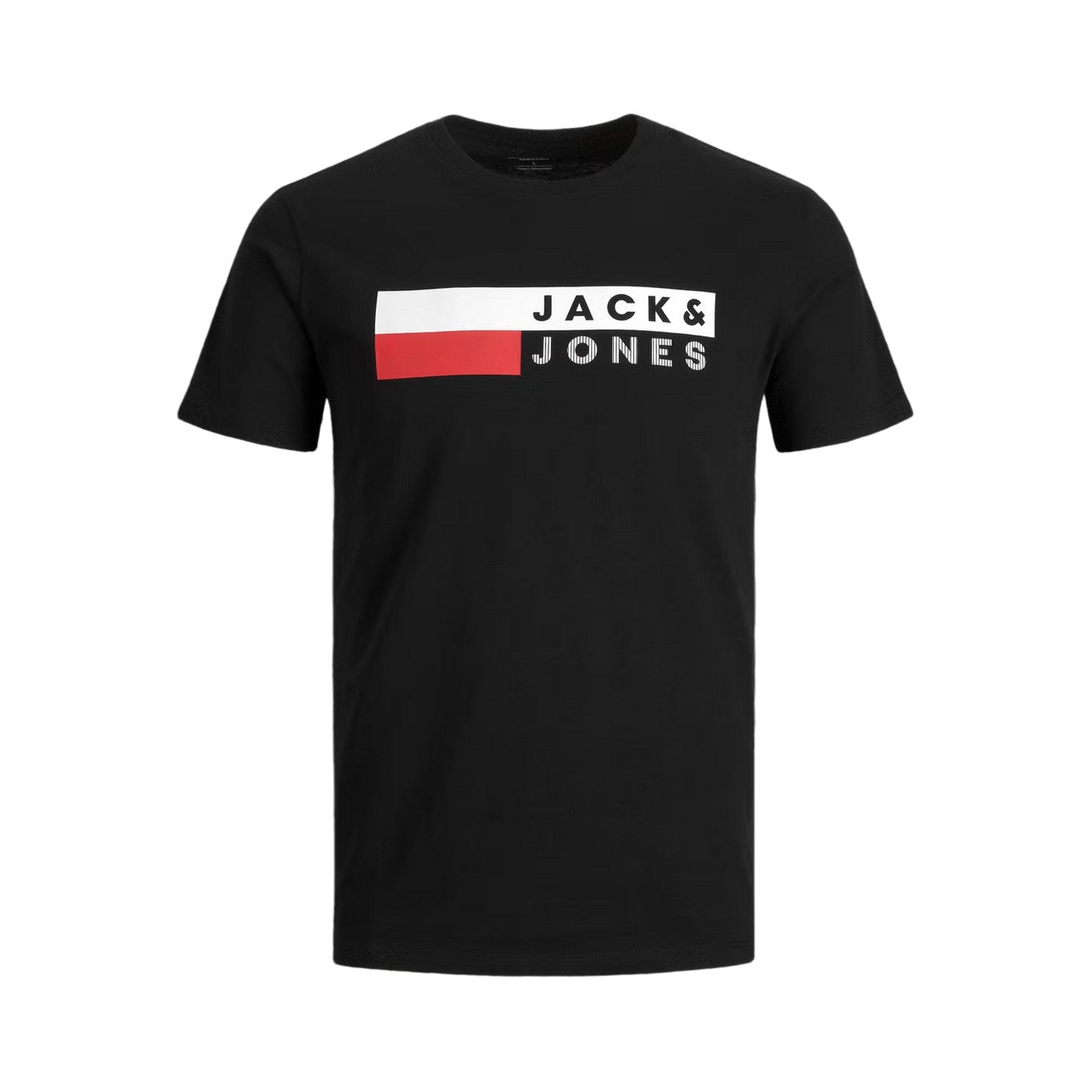Black - Front - Jack And Jones Mens Logo Plus Short-Sleeved T-Shirt