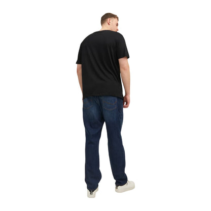 Black - Back - Jack And Jones Mens Logo Plus Short-Sleeved T-Shirt