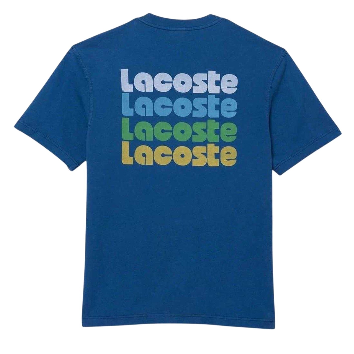 Navy - Back - Lacoste Mens Effect Ombr Print T-Shirt