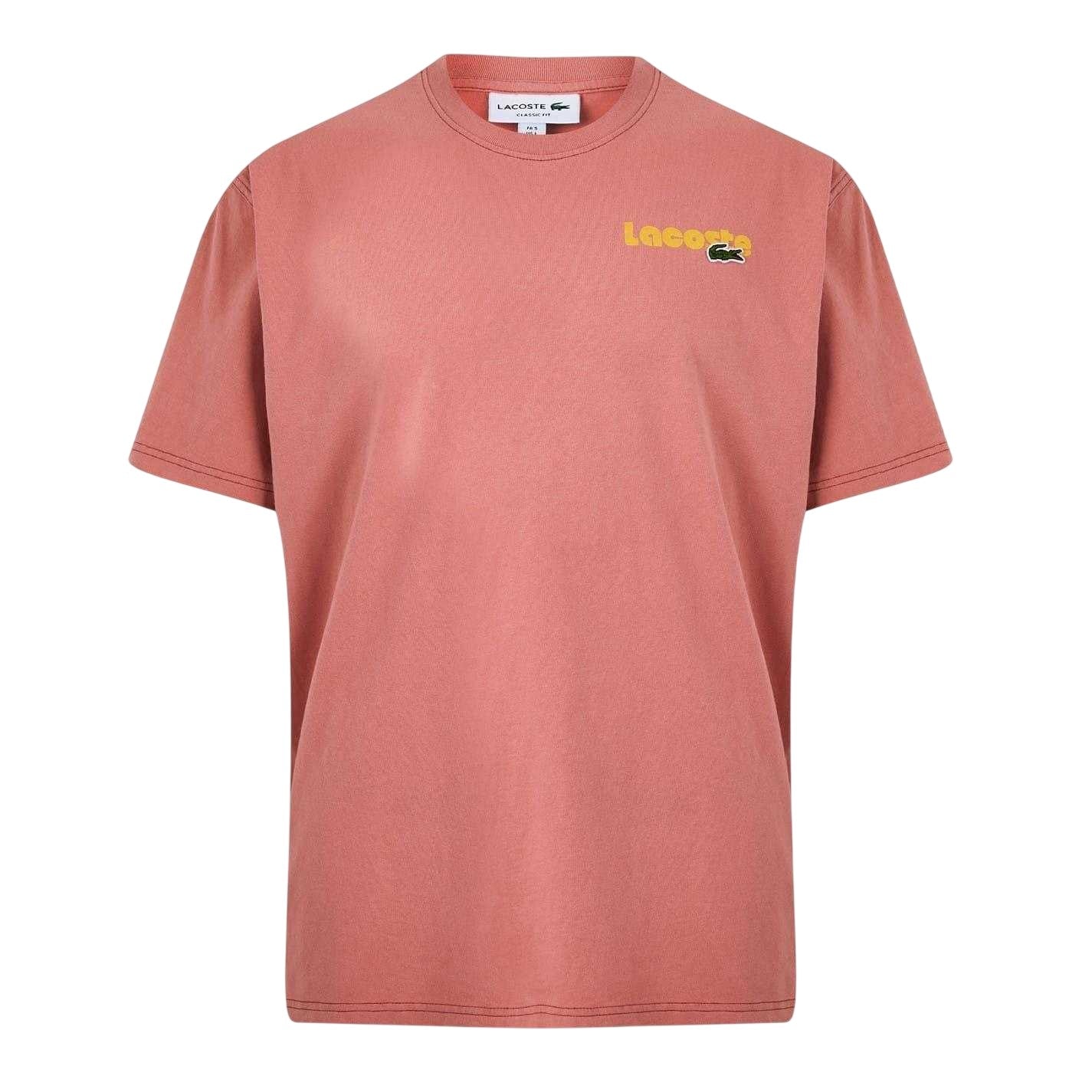 Red - Front - Lacoste Mens Effect Ombr Print T-Shirt