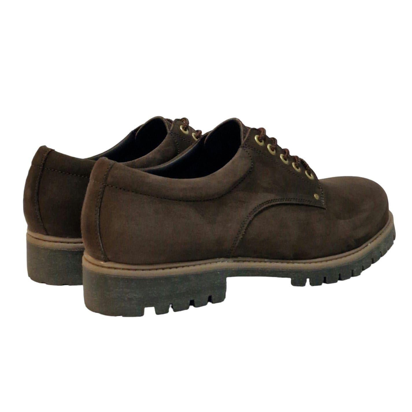 Brown - Back - Nicholas Deakins Mens Suede Oxford Shoes