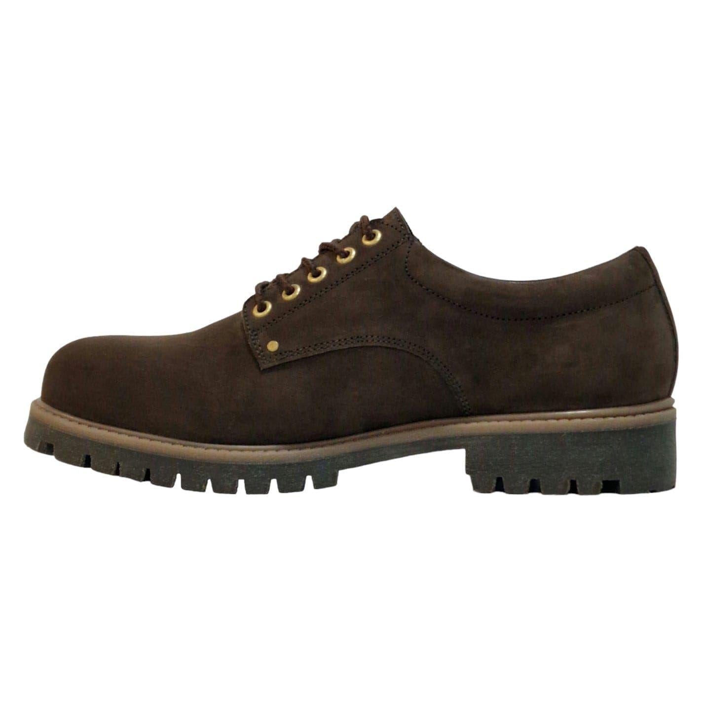 Brown - Side - Nicholas Deakins Mens Suede Oxford Shoes