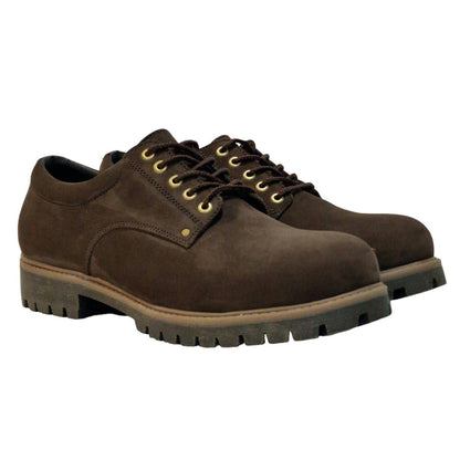 Brown - Front - Nicholas Deakins Mens Suede Oxford Shoes